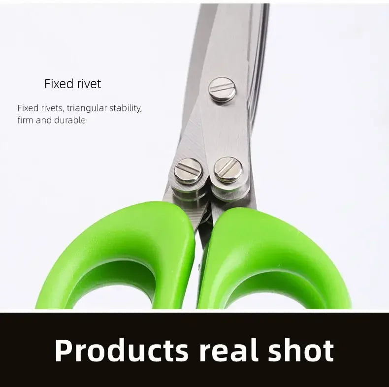 Multipurpose Cutting Shears with Stainless Steel 3/5 Layer Herb Stripper Kitchen Scissors Pepper Herb Scissors Shredded Chopped